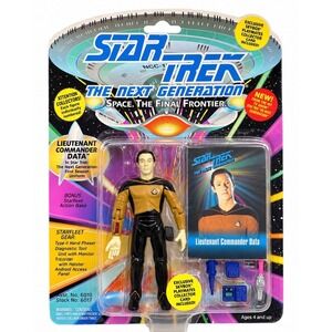 Playmates Star Trek TNG Data Action Figure OS Gold New Vintage 1993 6017 Retro